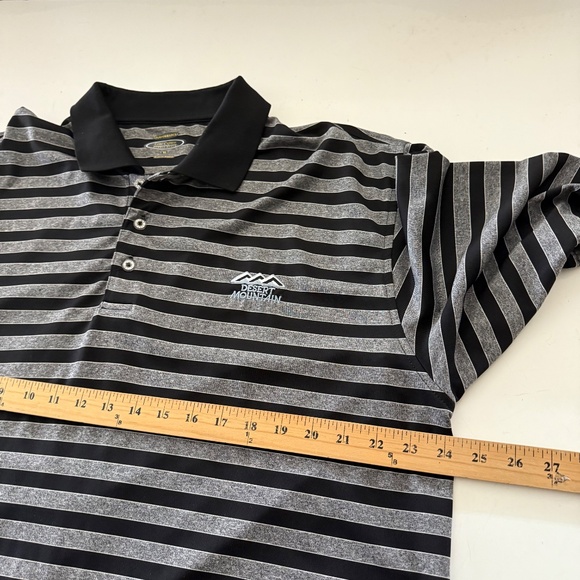 Lone Cypress x Desert Mountain Black & Gray Performance Golf Polo Men XL Stretch - Picture 5 of 7